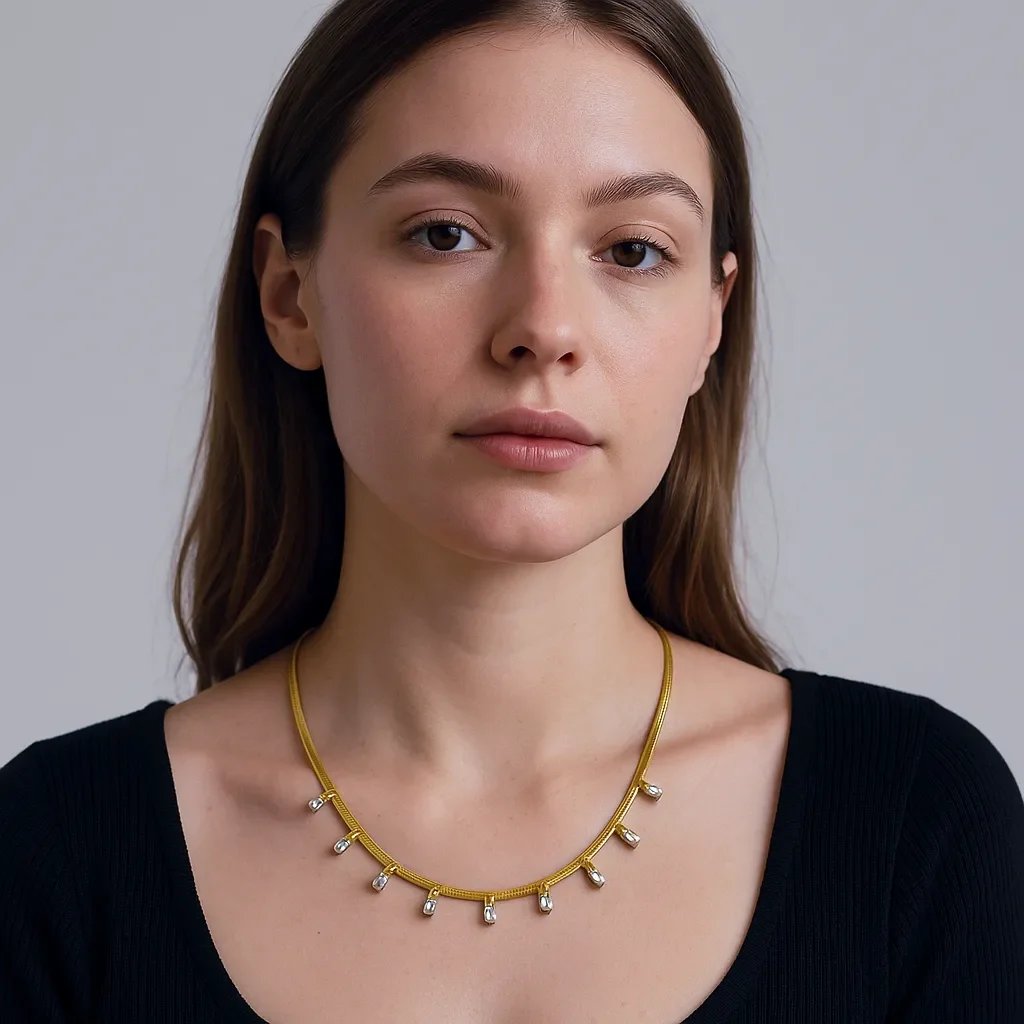 Premium 12 GemStone Anti-Tarnish Necklace, No Fade & Waterproof