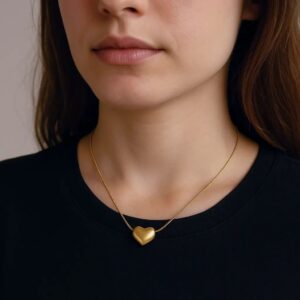 Bold Heart Necklace (Anti-Tarnish) Premium Quality + Waterproof