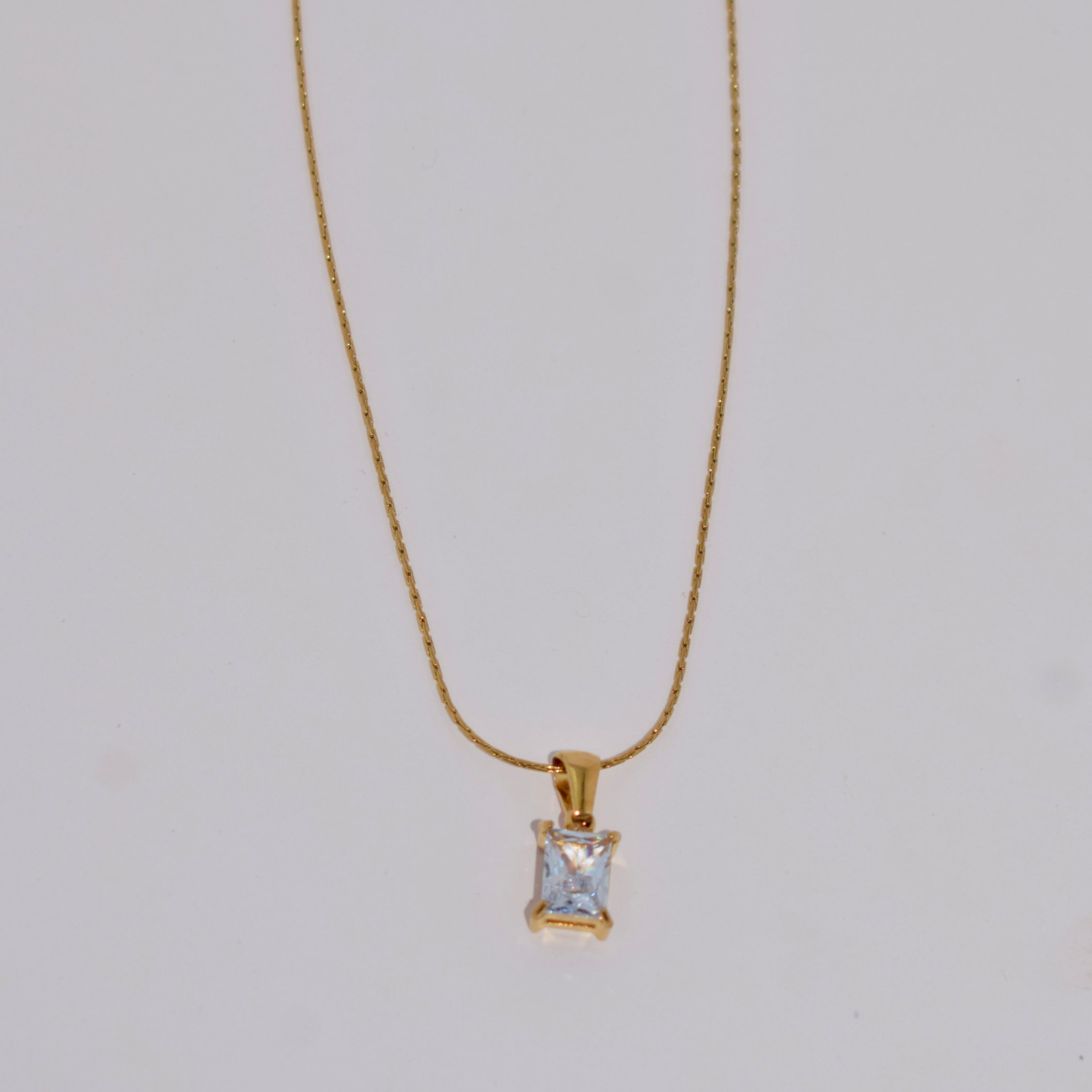 White GemStone Anti-Tarnish Necklace, No Fade & Waterproof - Image 2