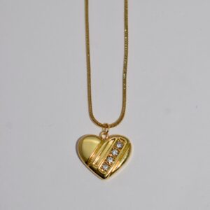 4 Stone Heart Anti-Tarnish Necklace, No Fade & Waterproof