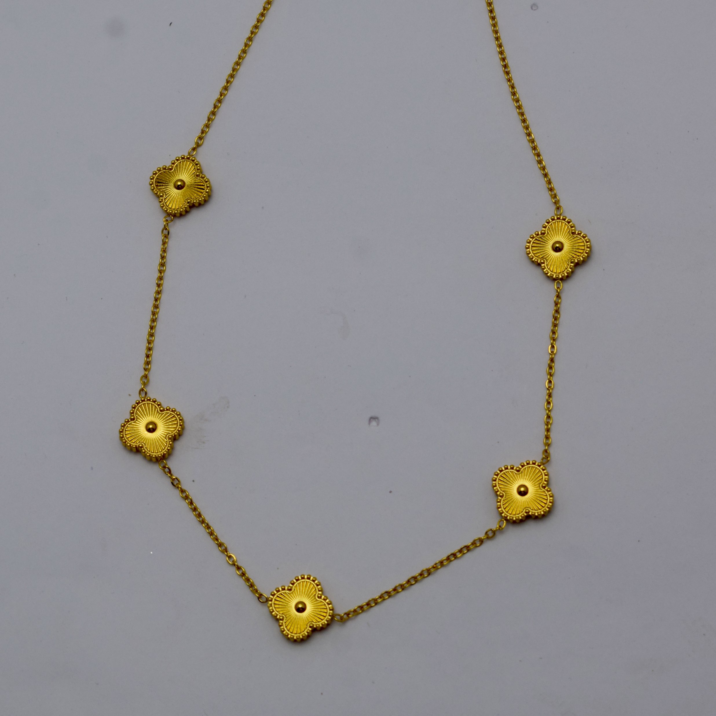 Golden Charms Anti-Tarnish Necklace, No Fade & Waterproof