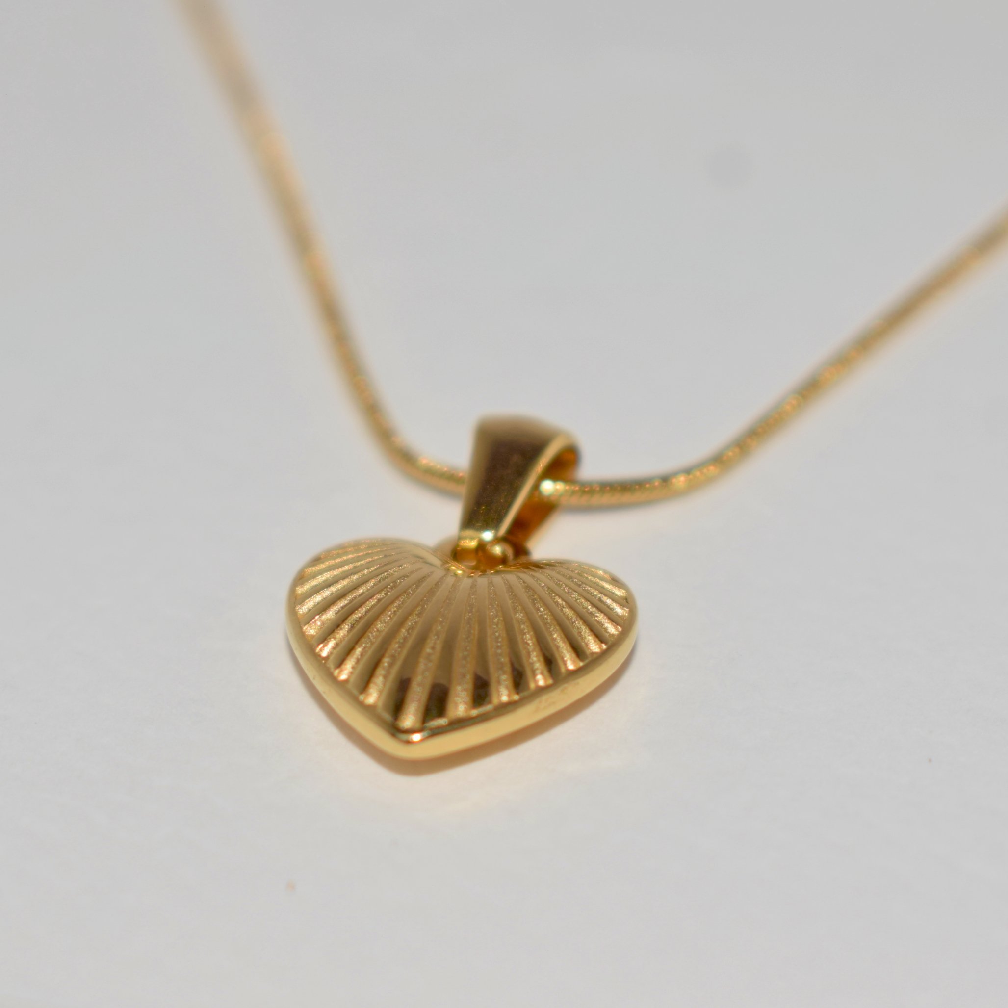 Line Heart Necklace + Earring Premium Anti-Tarnish Set, No Fade & Waterproof - Image 2
