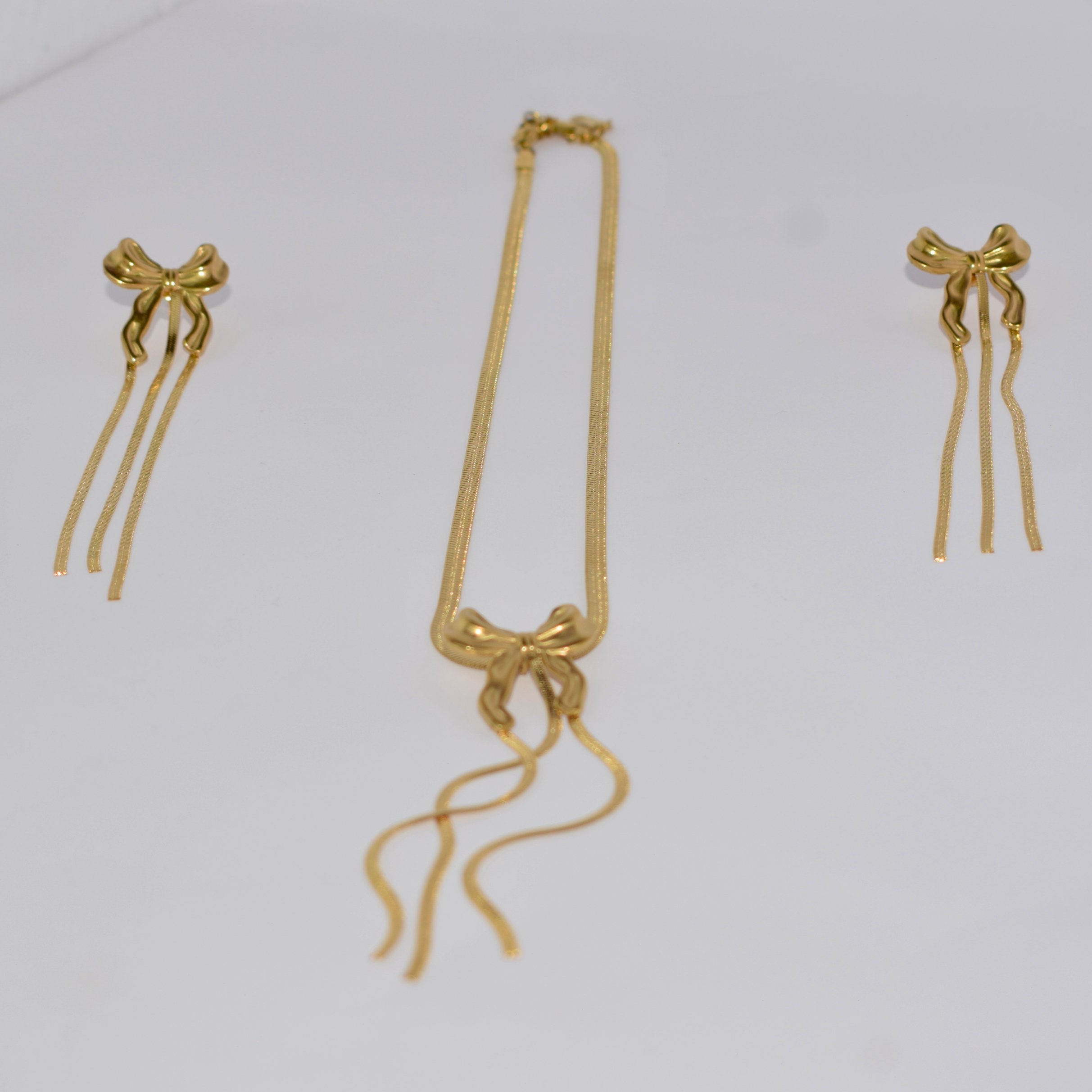 Premium Long Earring + Necklace Anti-Tarnish Set, No Fade & Waterproof - Image 3
