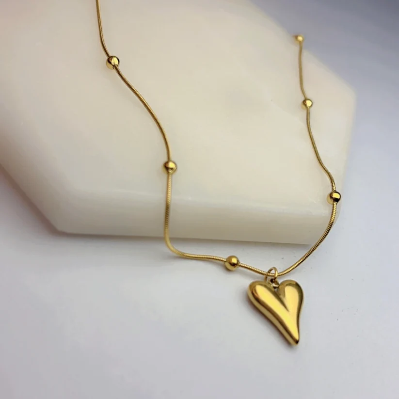 Trendy Heart Necklace (Anti-Tarnish) Premium Quality + Waterproof